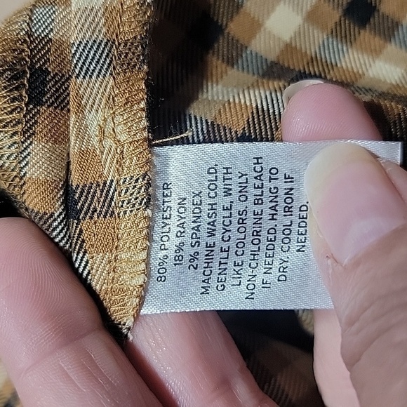 BP Size S Black Tan Cream Plaid Faux Wrap Button Front Mini Skirt, NEW with Tag - Picture 11 of 11